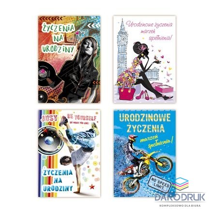 Kartka składana B6 URODZiny Młodzieżowe (5902221807206)