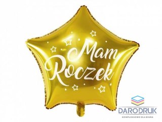 Partydeco Balon foliowy Gwiazdka - Mam Roczek, 48cm, złoty 19cal Partydeco (FB86M)