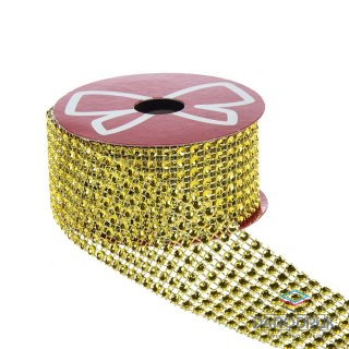 Arpex Taśma ozdobna z kryształkami 40x1 [mm x m] złota Arpex (BN6851ZLO)