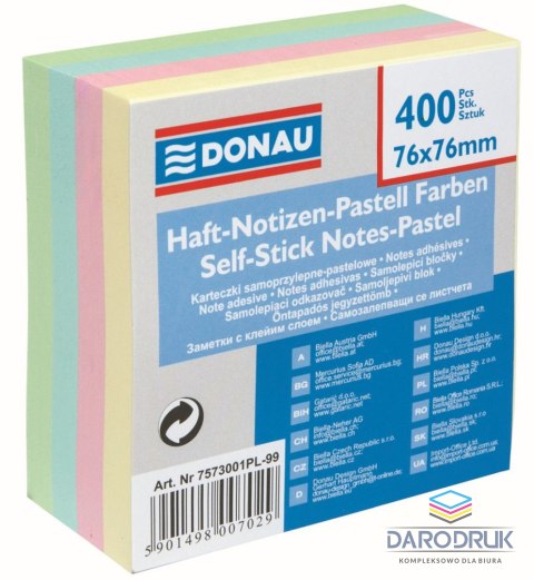 Donau Notes samoprzylepny (karteczki) mix 400k [mm:] 76x76 Donau (7573001PL-99)