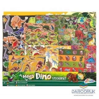 Grafix Naklejka (nalepka) Mega zestaw naklejek z dinozaurami 500 szt. 40 * 32 cm Grafix (100081)