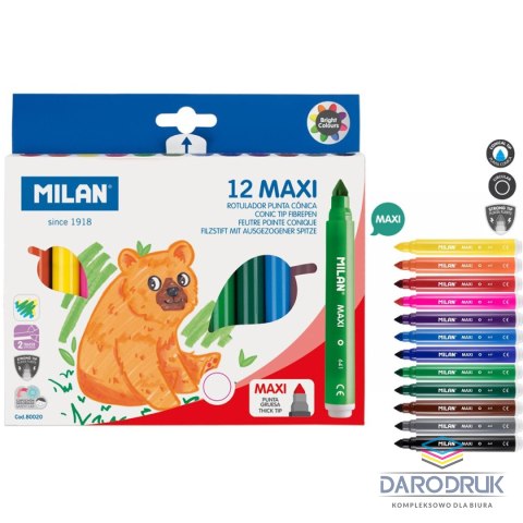 Milan Flamaster Maxi 12 kol. Milan (80020)