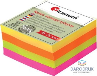 Titanum Notes samoprzylepny (karteczki) mix fluo 400k [mm:] 76x76 Titanum (YGSF-02)
