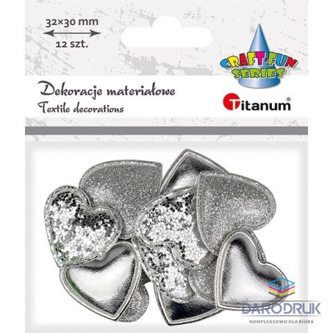 Titanum Ozdoba materiałowa Craft-Fun Series Srebrne serduszka Titanum (BJ25042704)