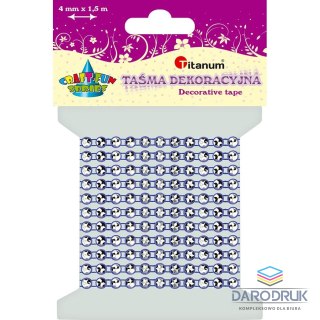 Titanum Taśma ozdobna Craft-Fun Series z kryształkami 4x1,5 [mm x m] granatowa Titanum (0,4x150cm)