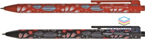 Vinson Długopis olejowy FLOWER F7 KWIATKI wkład niebieski 0,5mm Vinson