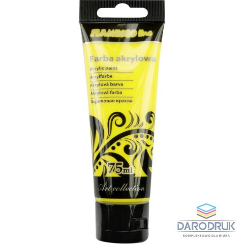 Flamingo Line Farba akrylowa kolor: żółty 75ml Flamingo Line (004)