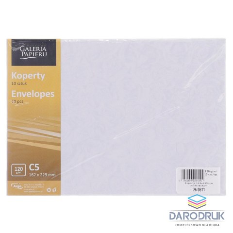 Galeria Papieru Koperta C5 róże biały k biała [mm:] 162x229 Galeria Papieru (280611) 10 sztuk