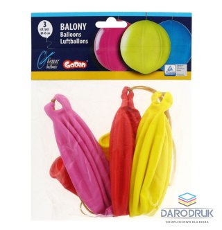 Godan Balon kształty PREMIUM PIŁKI Z GUMKĄ mix 3 szt Godan (GB/PG08)