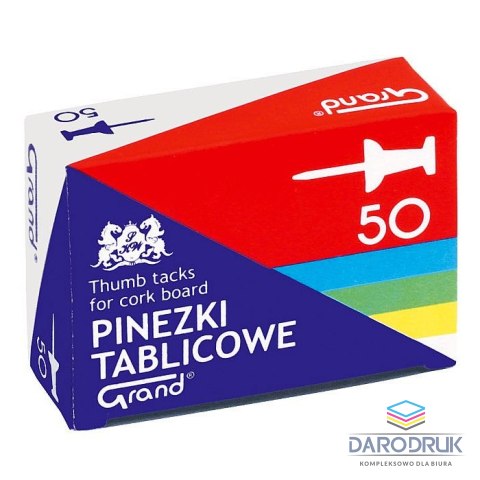Grand Pinezki tablicowe kolor: mix 50 szt Grand (110-1657)