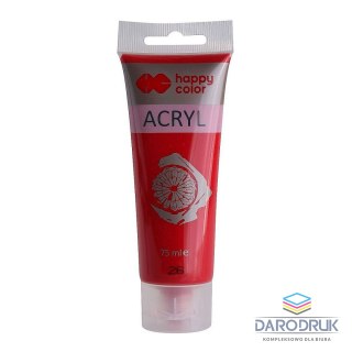 Happy Color Farba akrylowa CIEMNOCZERWONA kolor: czerwona 75ml Happy Color (HA 7370 0075-26)
