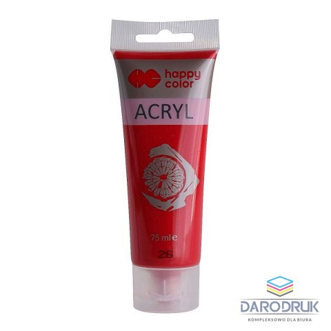 Happy Color Farba akrylowa CIEMNOCZERWONA kolor: czerwona 75ml Happy Color (HA 7370 0075-26)