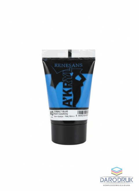 Renesans Farba akrylowa Błękit kobaltowy kolor: Błękit kobaltowy 100ml Renesans (40)