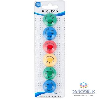 Starpak Magnes Emotki 2 mix śr. 30mm Starpak (378347) 6 sztuk