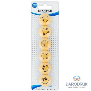 Starpak Magnes Emotki żółty śr. 30mm Starpak (378346) 6 sztuk