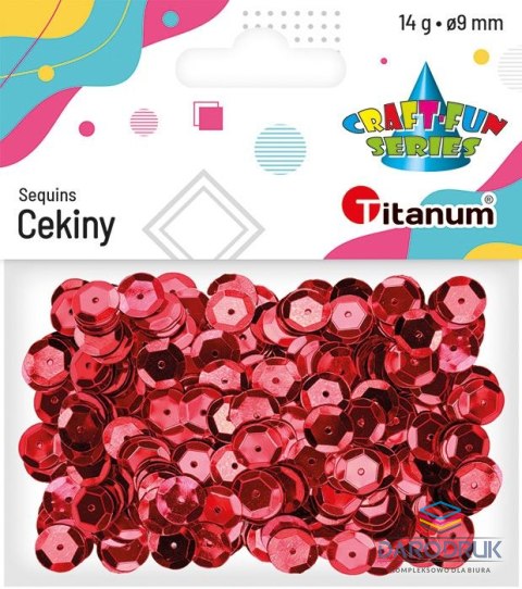 Titanum Cekiny Craft-Fun Series okrągłe 9mm czerwone 14g Titanum (268300)