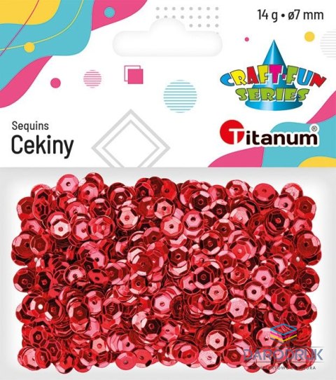 Titanum Cekiny Craft-fun Series okrągłe 7mm czerwone 14g Titanum (CM6R)