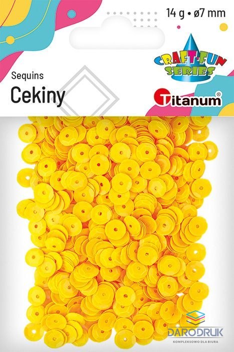 Titanum Cekiny Titanum Craft-Fun Series Okrągłe pastelowe żółte