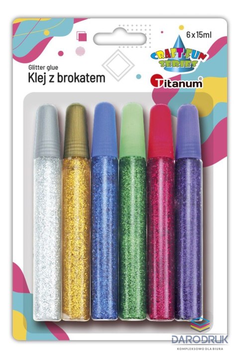 Titanum Klej w płynie Craft-Fun Series z brokatem 6 kolorów 15,5ml Titanum