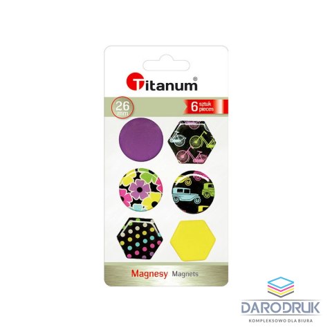 Titanum Magnes okrągłe, sześciokątne mix [mm:] 26 Titanum (4357-2) 6 sztuk