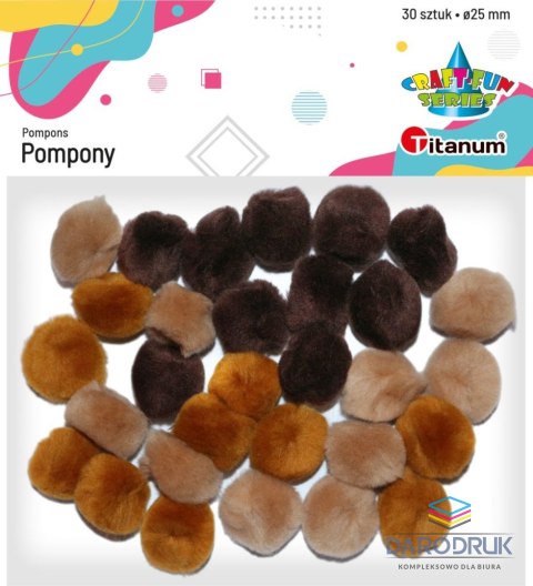 Titanum Pompony Craft-Fun Series akrylowe brązowy 30 szt Titanum (115 20 018)