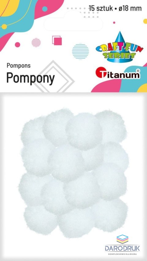 Titanum Pompony Craft-Fun Series białe 15 szt Titanum
