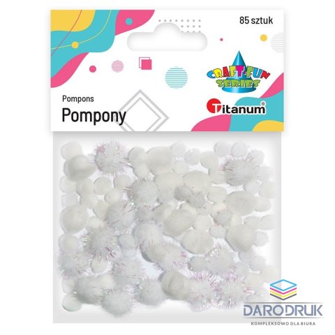 Titanum Pompony Craft-Fun Series biały 85 szt Titanum (282994)