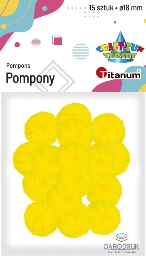 Titanum Pompony Craft-Fun Series żółte 15 szt Titanum