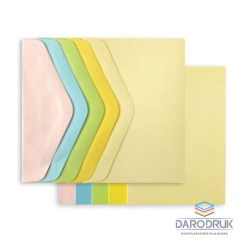 Argo Kartka składana C6 Baza do kartek karnet i koperta, gładki pastelowy mix 5szt. [mm:] 114x162 Argo (283108)