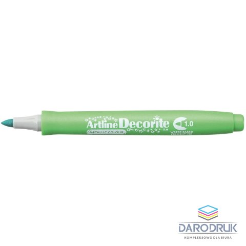 Artline Marker permanentny metaliczny decorite wkład zielony 1,0mm pędzelek końcówka Artline (AR-033 4 8)