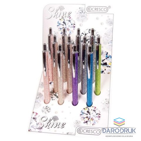Cresco Długopis wielkopojemny Shine wkład niebieski 1,0mm Cresco (750000)