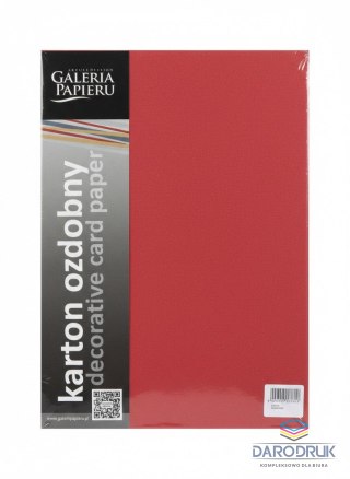 Galeria Papieru Papier ozdobny (wizytówkowy) A4 pearl Czerwony 210g Galeria Papieru (205455)