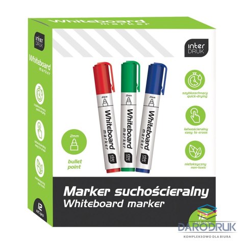 Interdruk Marker suchościeralny wkład mix okrągła końcówka Interdruk (IMARTAB)