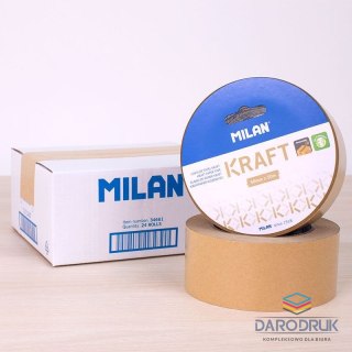 Milan Taśma pakowa papierowa Kraft 50x50 [mm x m] brązowa Milan (34661)