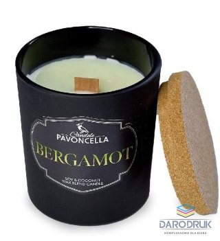 Pavoncella Świeczka ozdobna Classico Bergamot czarna 135 g Pavoncella (5906492907009)