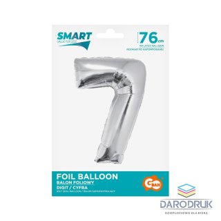 Godan Balon foliowy Smart cyfra 7 srebrna 76cm Godan (CH-SSR7)
