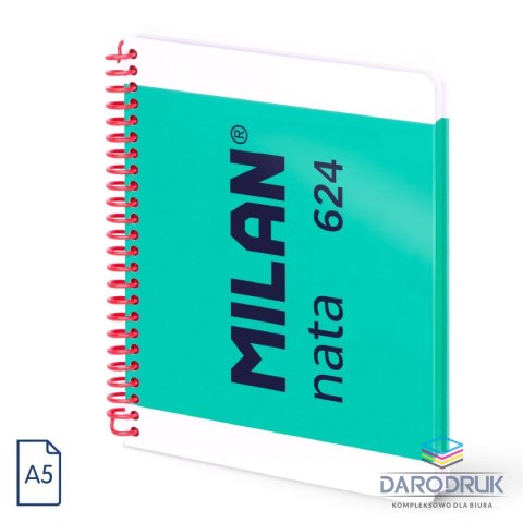 Milan Kołozeszyt (kołonotatnik) A5 80k. 95g gładki Milan (57051E80GR)