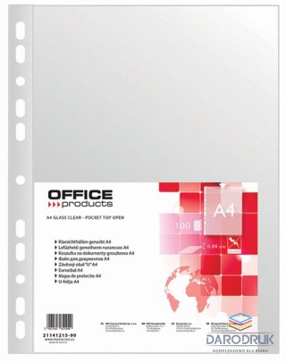 Office Products Koszulki na dokumenty groszkowe A4 kolor: przezroczysty typu U 40 mic. Office Products (21141215-90)