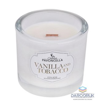Pavoncella Świeczka ozdobna Classico Vanilla and Tabacco biała 170g Pavoncella (5905711530530)