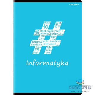 Top 2000 Brulion A5 tematyczny informatyka 80k. 70g krata Top 2000 (400132321)