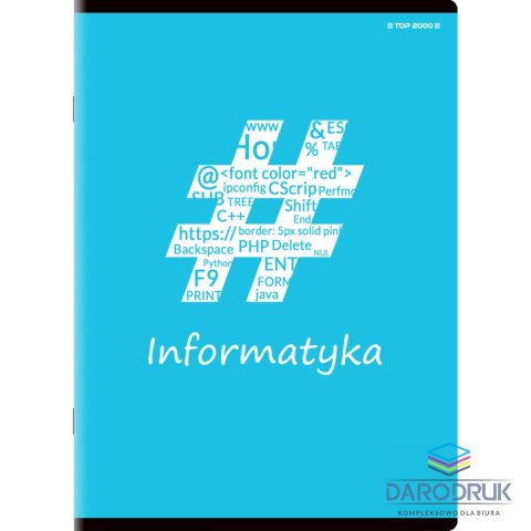 Top 2000 Brulion A5 tematyczny informatyka 80k. 70g krata Top 2000 (400132321)