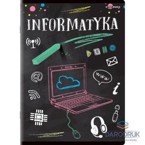 Top 2000 Brulion A5 tematyczny informatyka 80k. 70g krata Top 2000 (400132321)