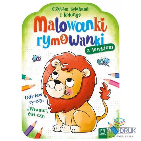 Aksjomat Książka dla dzieci Malowanki rymowanki z lewkiem. Czytam sylabami i koloruję Aksjomat