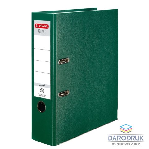 Herlitz Segregator dźwigniowy Q. file Standard 0011167434 A4 80mm zielony Herlitz (300003086)