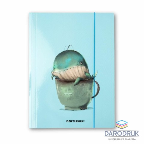 Narcissus Teczka kartonowa na gumkę wieloryb A4 różne 270g Narcissus