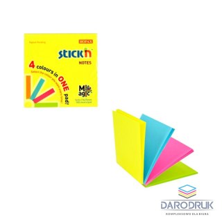 Stick'n Notes samoprzylepny (karteczki) Magic Pads neon mix 100k [mm:] 76x76 Stick'n (21571)