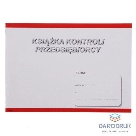 Stolgraf Druk offsetowy A4 książka kontroli przedsiębiorcy A4 20k. Stolgraf (P58)