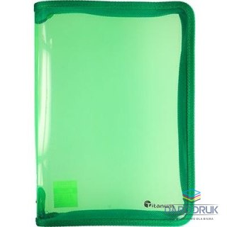 Titanum Teczka PP Titanum A4 na suwak transparentna zielona (TZGRA4)