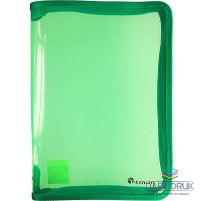 Titanum Teczka PP Titanum A4 na suwak transparentna zielona (TZGRA4)