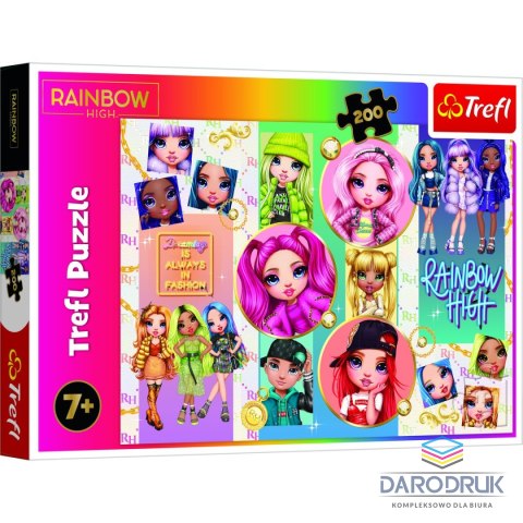 Trefl Puzzle Przyjaźń Rainbow High 200 el. Trefl (13289)